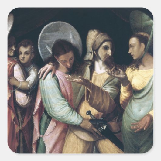 Scene uit de Commedia dell'Arte, c.1765 Vierkante Sticker (Voorkant)