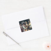 Scene uit de Commedia dell'Arte, c.1765 Vierkante Sticker (Envelop)