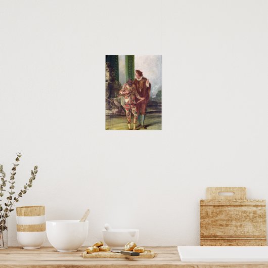 Scène uit de Commedia dell'Arte Poster (Keuken)
