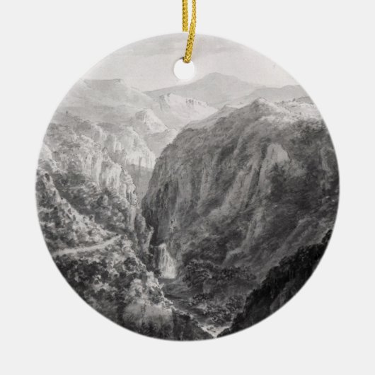 Scène uit de Inn bij Devil's Bridge met de Herfst Keramisch Ornament (Voorkant)