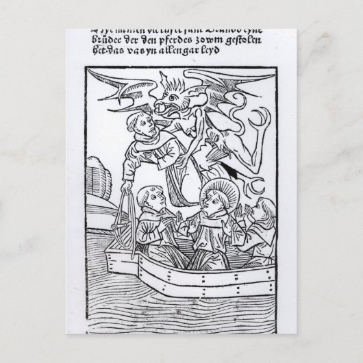 Scène uit de "Navigatie van St. Brendan" Briefkaart (Voorkant)