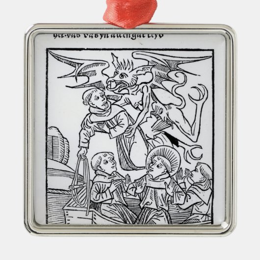 Scène uit de "Navigatie van St. Brendan" Metalen Ornament (Voorkant)