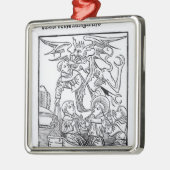 Scène uit de "Navigatie van St. Brendan" Metalen Ornament (Links)