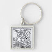 Scène uit de "Navigatie van St. Brendan" Sleutelhanger (Voorkant)