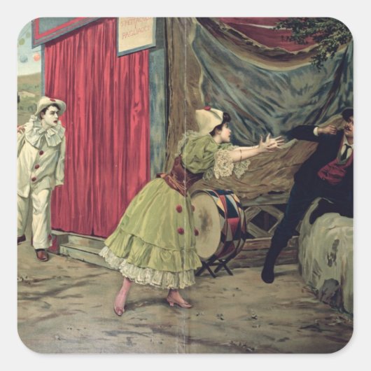 Scène uit de opera "Pagliacci" Vierkante Sticker (Voorkant)