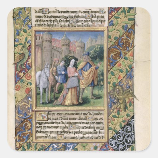 Scene uit de "Uren van Louis d'Orleans" Vierkante Sticker (Voorkant)