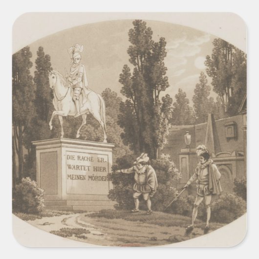Scene uit 'Don Giovanni' Vierkante Sticker (Voorkant)