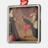 Scène uit een spel metalen ornament (Links)