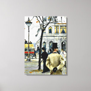 Scene uit Kopenhagen; Paul Gustave Fischer art Canvas Afdruk