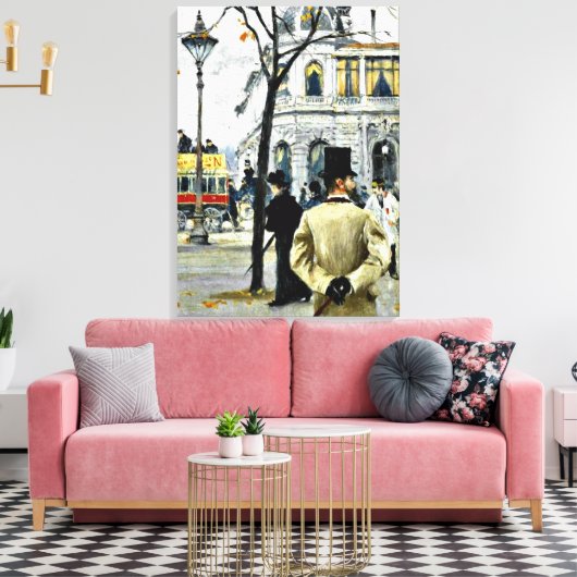 Scène uit Kopenhagen; Paul Gustave Fischer kunst Canvas Afdruk (Insitu (Woonkamer))