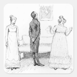 Scène uit 'Pride and Prejudice' Vierkante Sticker
