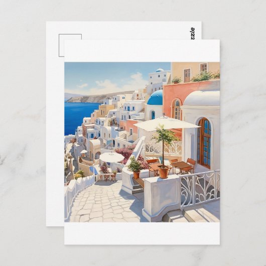 Scène uit Santorini Griekenland Briefkaart (Voorkant / Achterkant)