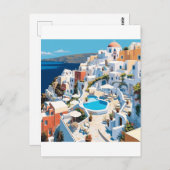Scène uit Santorini Griekenland Briefkaart (Voorkant / Achterkant)