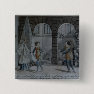 Scène uit 'The Magic Flute' Vierkante Button 5,1 Cm