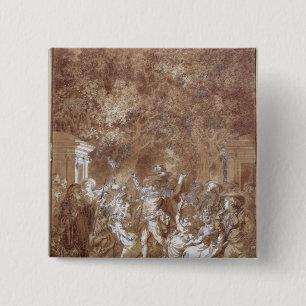 Scène uit 'The Marriage of Figaro' Vierkante Button 5,1 Cm