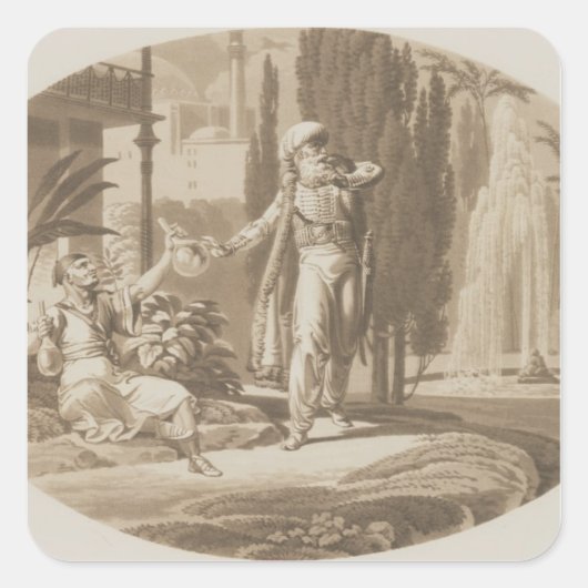 Scène uit 'The Marriage of Figaro' Vierkante Sticker (Voorkant)
