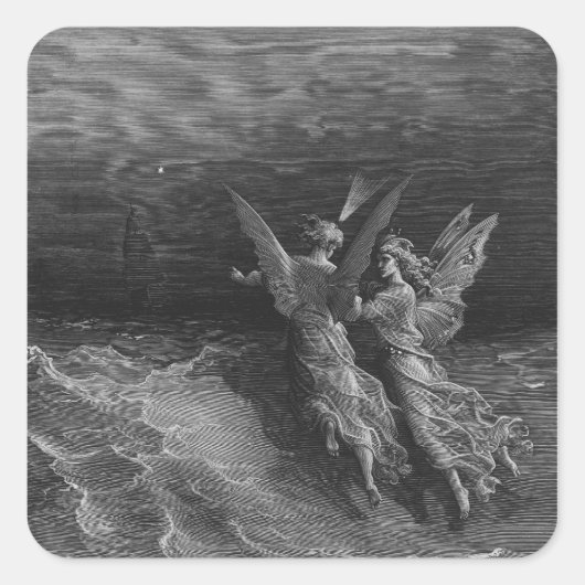 Scène uit 'The Rime of the Ancient Mariner' 2 Vierkante Sticker (Voorkant)