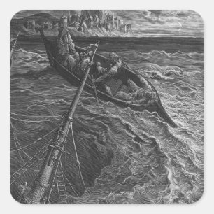Scene uit 'The Rime of the Ancient Mariner' Vierkante Sticker