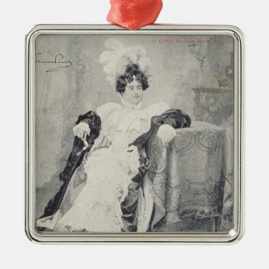 Scène uit wet II van de opera "La Boheme" Metalen Ornament (Voorkant)