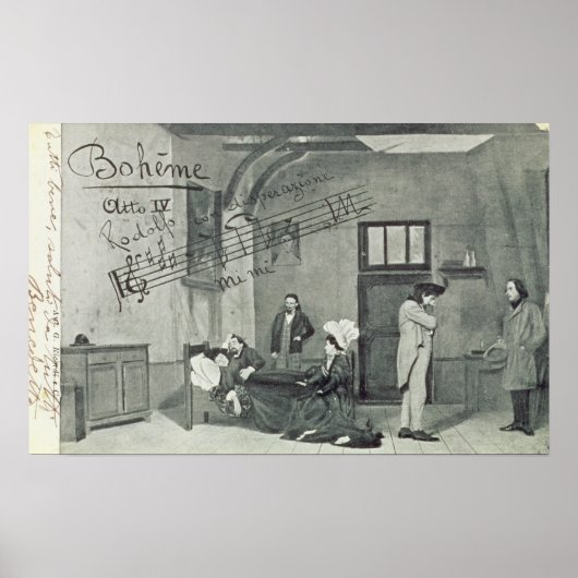 Scène uit wet IV van de opera "La Boheme" Poster (Voorkant)
