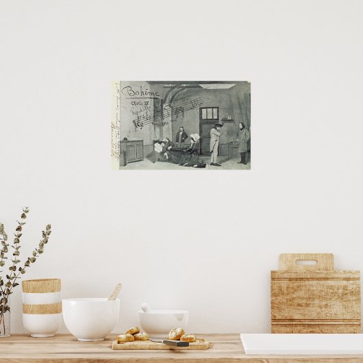 Scène uit wet IV van de opera "La Boheme" Poster (Keuken)