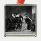 Scène van de brief van de neef metalen ornament (Voorkant)