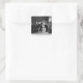 Scène van de brief van de neef vierkante sticker (Tas)