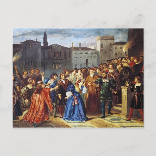 Scène van de frontatie briefkaart (Voorkant)