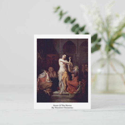 Scène van de Harem door Theodore Chasseriau Briefkaart (Staand voorkant)