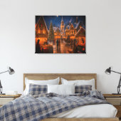 Scène van de ouderwetse kerstdagen van vroeger canvas afdruk (Insitu (Slaapkamer))