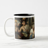 Scène van de Revolutie van 1830 Tweekleurige Koffiemok (Links)