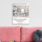 Scene van Durer's 'cursus in the Art of Drawing'; Canvas Afdruk (Insitu (Woonkamer))
