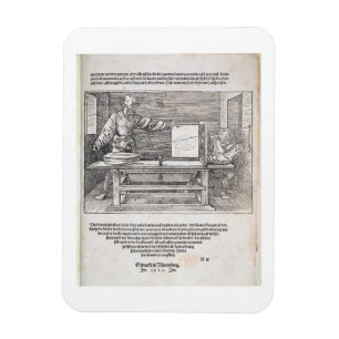 Scene van Durer's 'cursus in the Art of Drawing'; Magneet