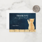 Scène van een kat Dank u Notitiekaartje (Voorkant / Achterkant in situ)