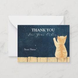 Scène van een kat Dank u Notitiekaartje