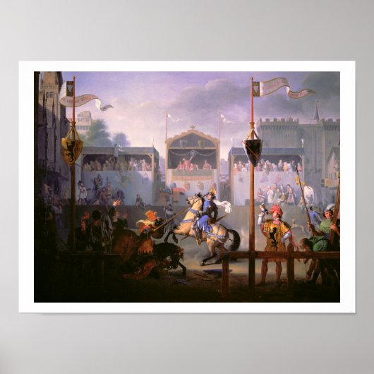 Scène van een toernooi in de 14e eeuw, 1 poster (Voorkant)