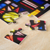 scène van gekleurd glas legpuzzel (Zijkant)