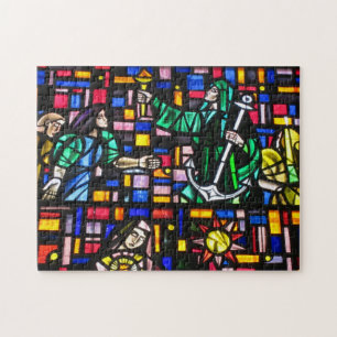 scène van gekleurd glas legpuzzel