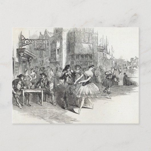 Scène van het nieuwe Ballet van de 'Kwispelingen Briefkaart (Voorkant)