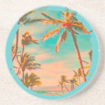 Scène van het Strand van PixDezines de Vintage Zandsteen Onderzetter<br><div class="desc">Vintage Hawaiiaanse het strandscène van PixDezines van de baai van maunalani, waikoloa, Hawaï. Wij hebben verscheidene kleuren in dit collectie. U kunt uw eigen hexachromekleuren verkiezen om aan uw achtergrond, tekst, versiering, enz. toe te voegen. Het volledige spectrum van de regenboog is bij uw vingeruiteinden. Hieronder is een verbinding met...</div>