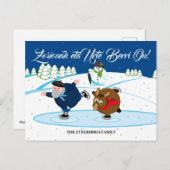 Scène van Kerstmis van de douane, ijs die Feestdagenkaart (Voorkant / Achterkant)