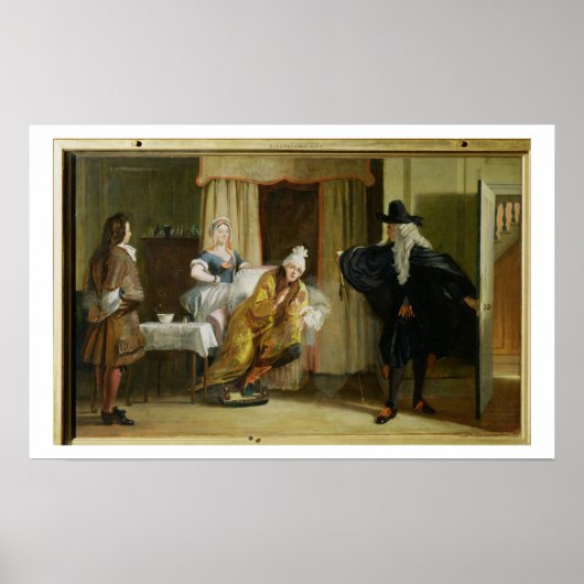 Scene van "Le Malade Imaginaire" door Moliere (162 Poster (Voorkant)