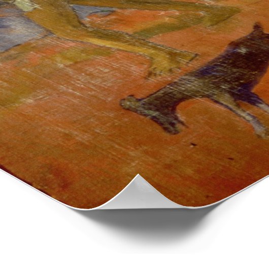 Scene van Tahitian Life, 1896 Poster (Hoek)