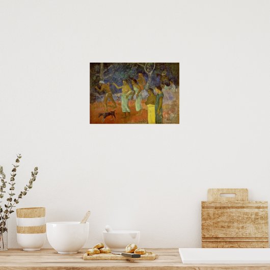 Scene van Tahitian Life, 1896 Poster (Keuken)