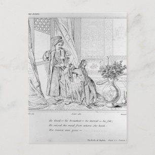 Scene van The Bride of Abydos door Lord Byron Briefkaart