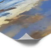 Scène van vissers op het strand van het Baltische  Poster (Hoek)