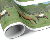 Scene voor graaspaarden cadeaupapier (Rol Hoek)