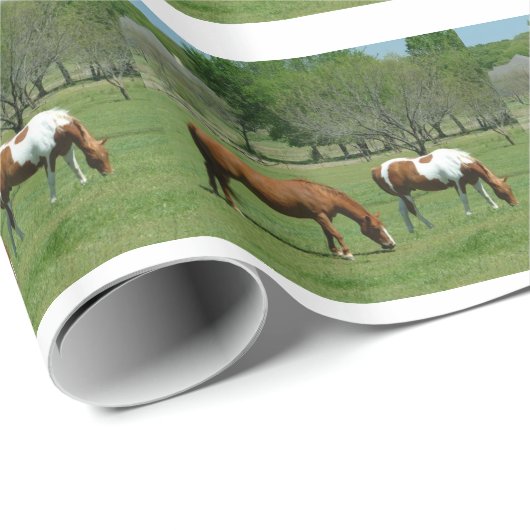 Scene voor graaspaarden cadeaupapier (Rol Hoek)