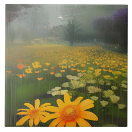 Scenery Gele Bloemen Tegeltje