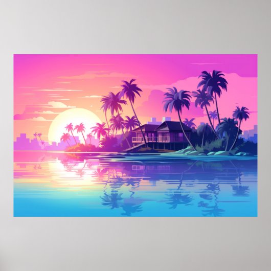 Scenery Tropical Beach Landscape Natuur Poster (Voorkant)